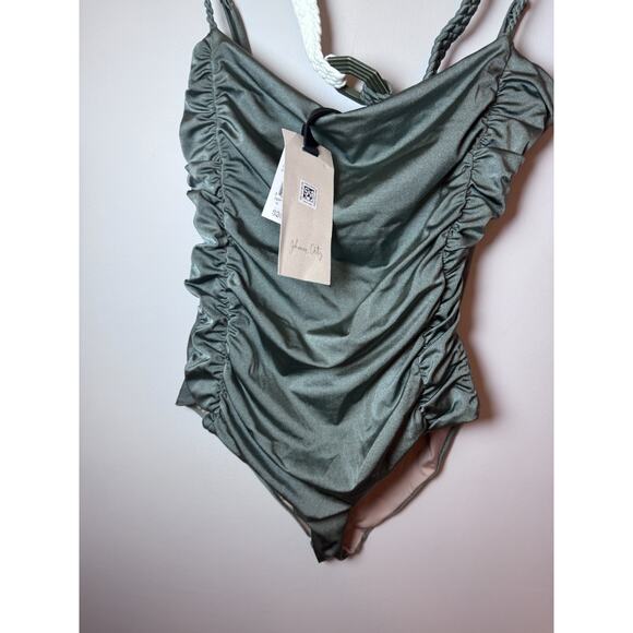 JOHANNA ORTIZ Luster Of Pearls One-piece Swimsuit Green Belted Large NWT $495 - Picture 5 of 15